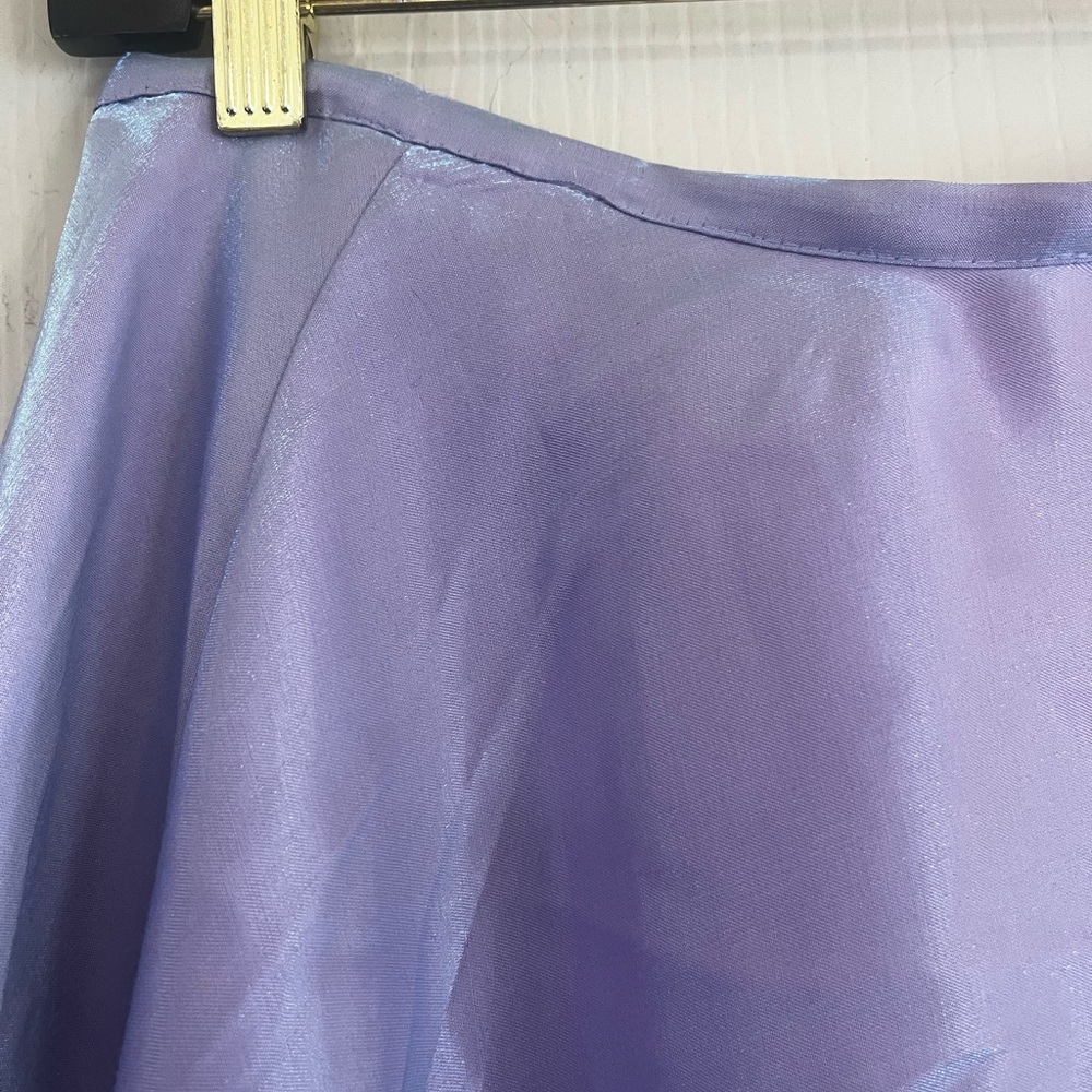 VTG Y2K Ethereal Forest Fairycore Celestial Dreamy Lilac Satin Maxi Party Skirt - Picture 5 of 10